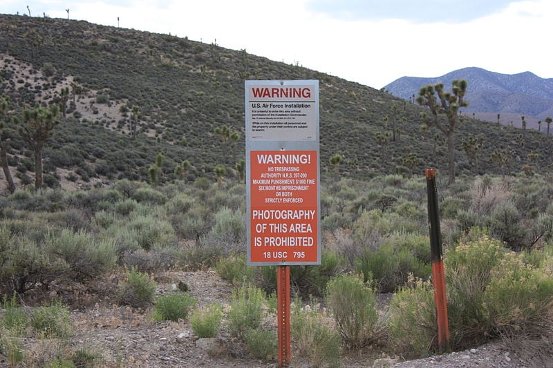 Area 51 no entry warning sign