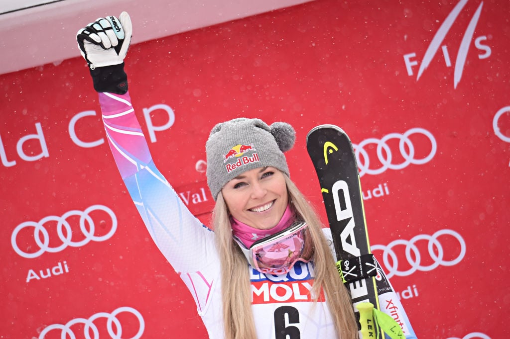 Lindsey Vonn of USA takes 1st place during the Audi FIS Alpine Ski World Cup