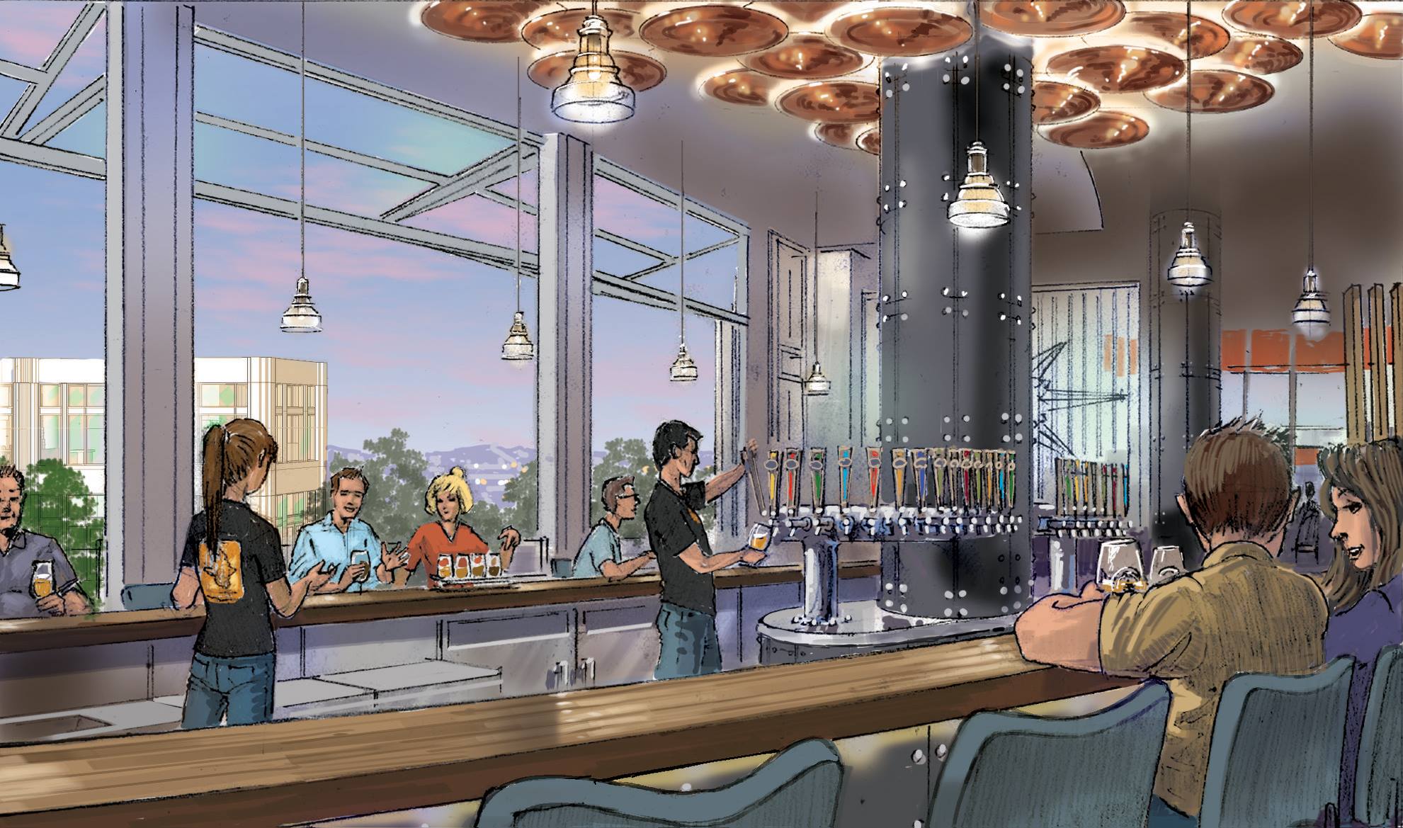 Ballast Point Brewing company downtown Disney drawing