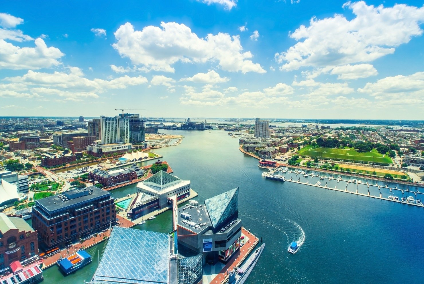 Inner Harbor of Baltimore, Maryland.
