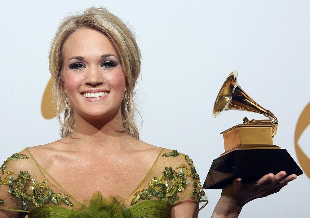 Carrie Underwood holds the Grammy award for the Best Female Country Vocal Performance