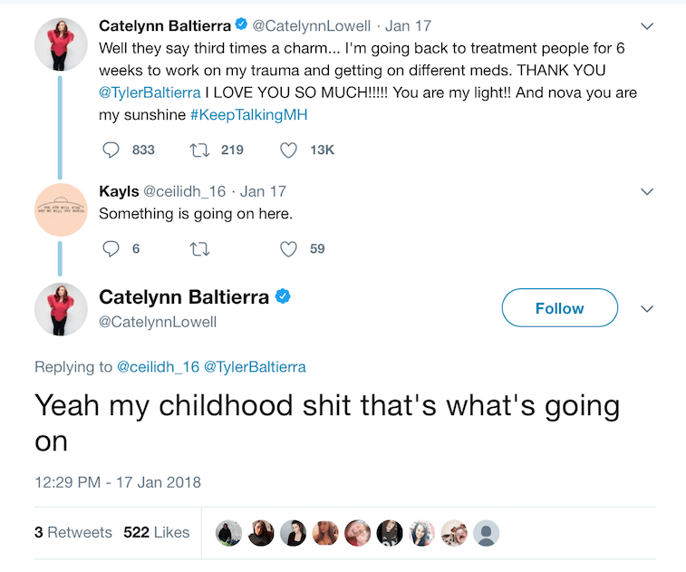 Catelynn Baltierra tweet.