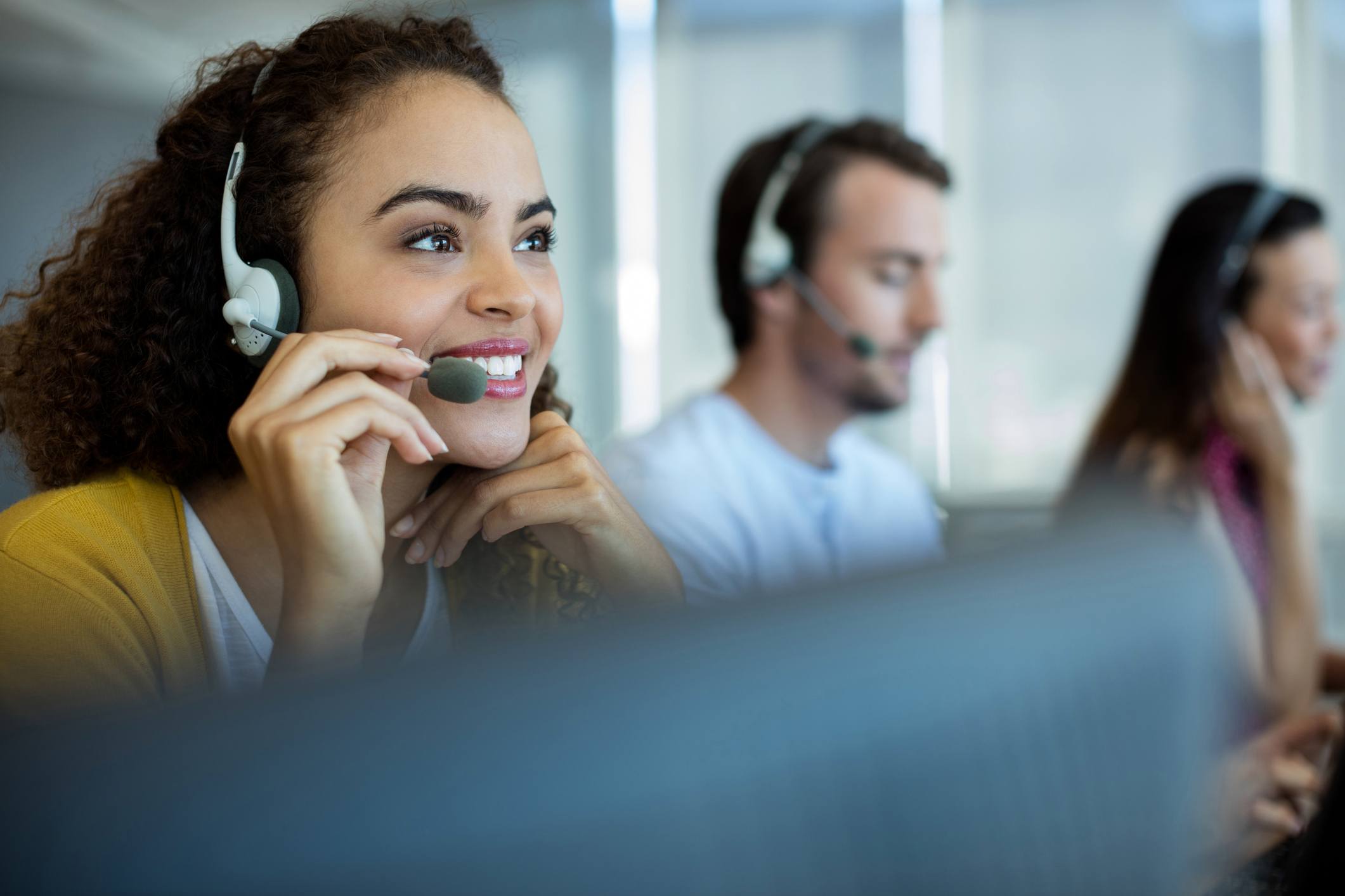 Female Customer service executive working