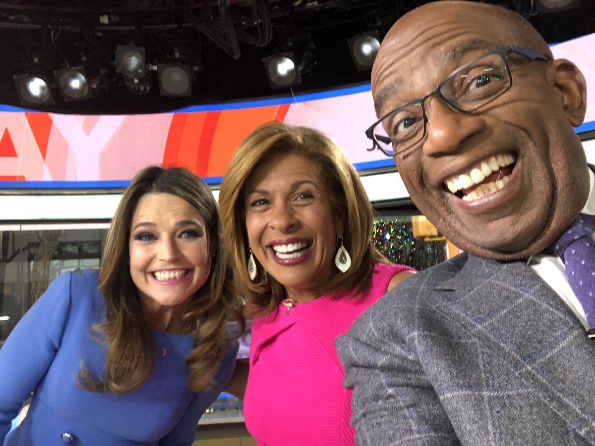 Savannah Guthrie, Hoda kott, and Al roker smile in a selfie Savannah Guthrie, Hoda kott, and Al roker smile in a selfie