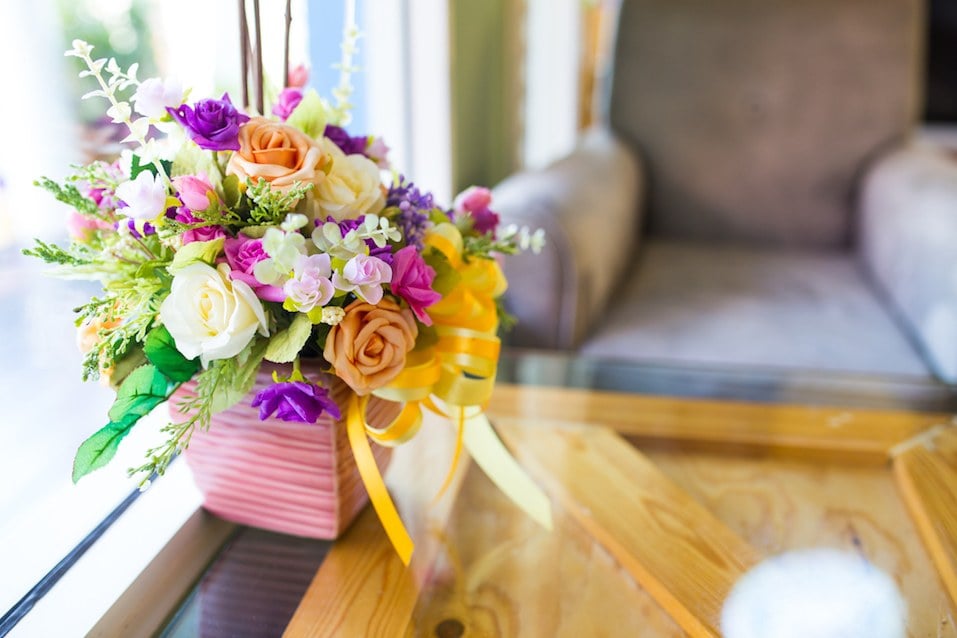 Colorful artificial flower decoration