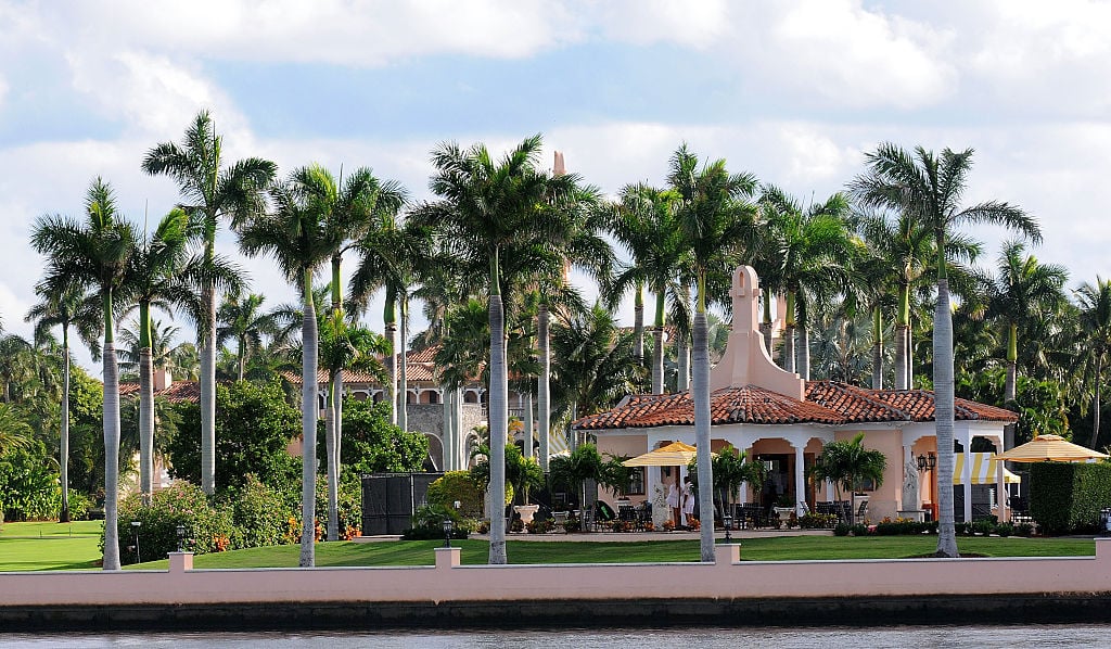 A US Coast Guard boat passes through the Mar-a-Lago Resort