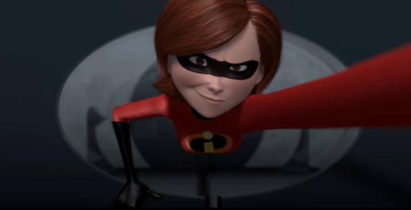 Elastigirl reaching her hand upwards while wearing her costume. Elastigirl reaching her hand upwards while wearing her costume.