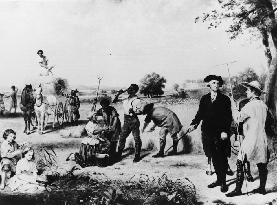 George Washington the 1st President of the United States at Mount Vernon farm on the Potomac where he grew up