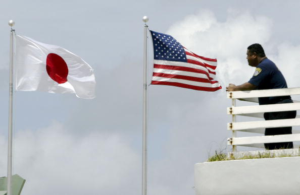 Japanese and American flag Japanese and American flag