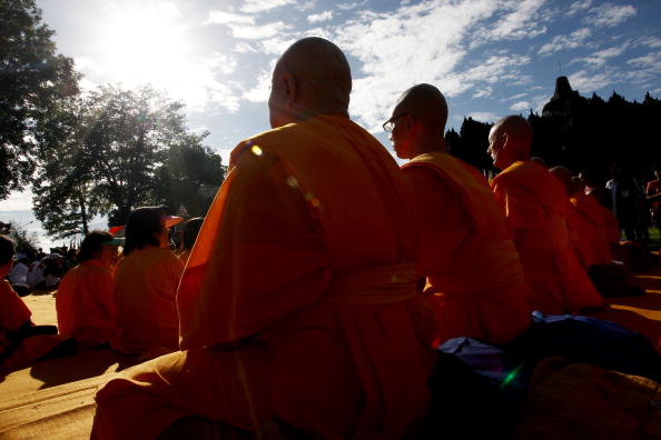 Buddhist monks meditating for happiness Buddhist monks meditating for happiness