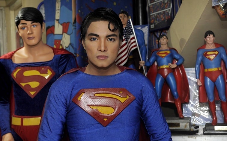 Filopino fashion designer Herbert Chavez dresses like the "Man of Steel" as he stands among his huge collection of Superman mannequins, dolls and other paraphernalia at his home in Calamba, south of Manila, on October 13, 2011. Filopino fashion designer Herbert Chavez dresses like the "Man of Steel" as he stands among his huge collection of Superman mannequins, dolls and other paraphernalia at his home in Calamba, south of Manila, on October 13, 2011.