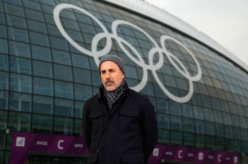 Matt Lauer reports for the NBC Today show in the Olympic Park ahead of the Sochi 2014 Winter Olympics on February 5, 2014 in Sochi, Russia. (Photo by Scott Halleran/Getty Images) Matt Lauer reports for the NBC Today show in the Olympic Park ahead of the Sochi 2014 Winter Olympics on February 5, 2014 in Sochi, Russia. (Photo by Scott Halleran/Getty Images)