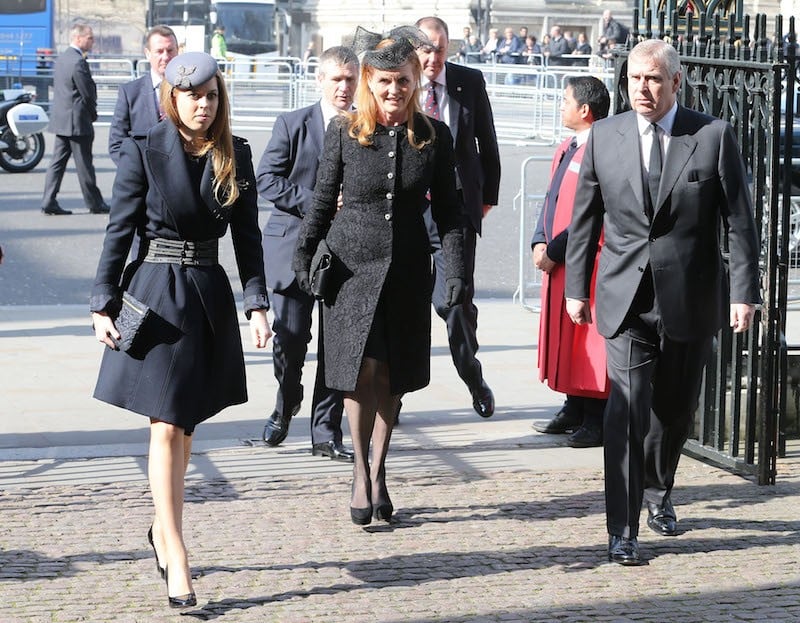 Princess Beatrice, Sarah Ferguson and Prince Andrew, Duke of York attend a memorial service for Sir David Frost at Westminster Abbey on March 13, 2014 in London, England. (Photo by Chris Jackson/Getty Images) Princess Beatrice, Sarah Ferguson and Prince Andrew, Duke of York attend a memorial service for Sir David Frost at Westminster Abbey on March 13, 2014 in London, England. (Photo by Chris Jackson/Getty Images)