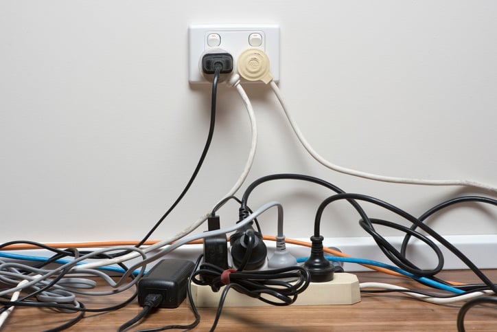 overcrowded power strip