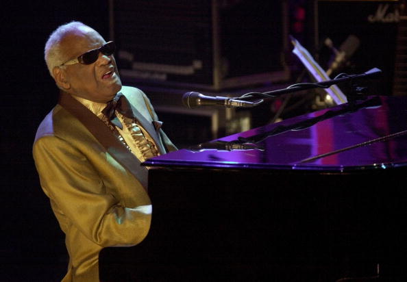 ray charles in gold at the piano ray charles in gold at the piano
