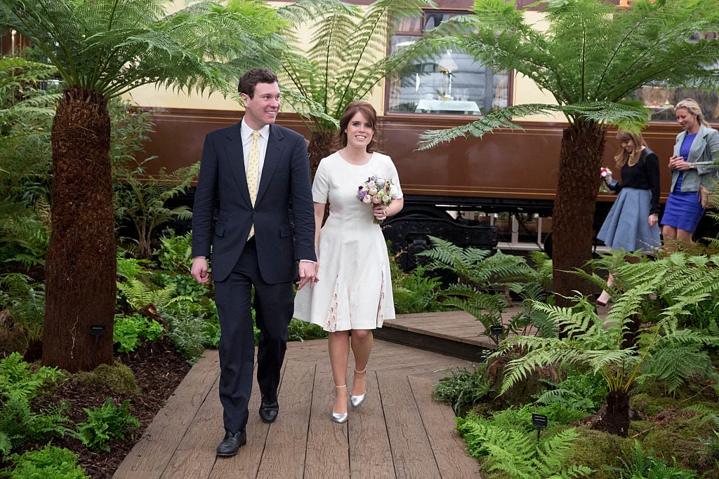 Princess Eugenie and Jack Brooksbank attend the Chelsea Flower Show press day at Royal Hospital Chelsea on May 23, 2016 in London, England.