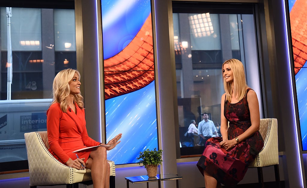 Ainsley Earhardt and Ivanka Trump speak during a Fox & Friends segment Ainsley Earhardt and Ivanka Trump speak during a Fox & Friends segment