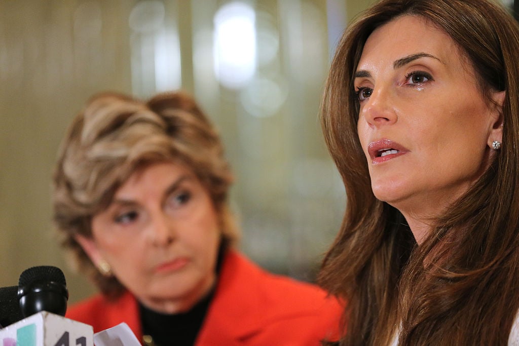 Gloria Alfred and Karena Virginia speak during a press conference where Karena Virginia identified herself as victim of sexual misconduct by Republican Presidential Candidate Donald Trump at a press conference at The London Hotel on October 20, 2016 in New York City. Karena Virginia states that she was a victim of inappropriate contact during an encounter with Donald Trump at the 1998 U.S. Open Tennis Tournament in the Flushing neighborhood of the Queens borough of New York City Gloria Alfred and Karena Virginia speak during a press conference where Karena Virginia identified herself as victim of sexual misconduct by Republican Presidential Candidate Donald Trump at a press conference at The London Hotel on October 20, 2016 in New York City. Karena Virginia states that she was a victim of inappropriate contact during an encounter with Donald Trump at the 1998 U.S. Open Tennis Tournament in the Flushing neighborhood of the Queens borough of New York Cit