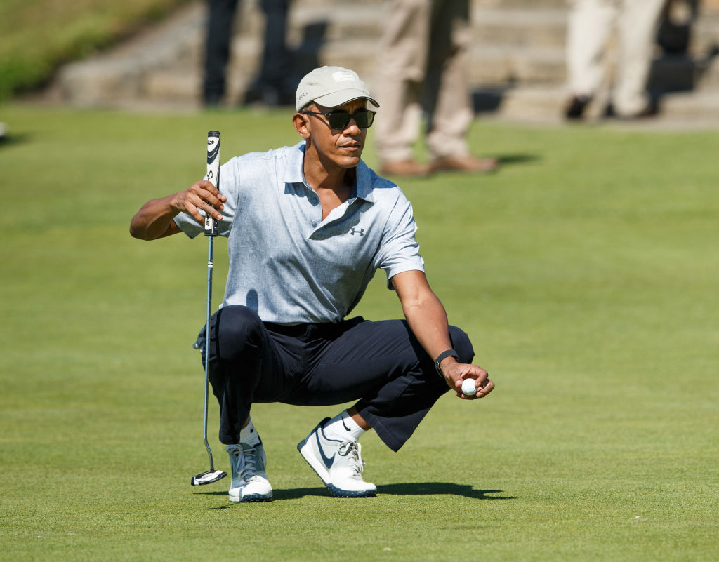 Barack Obama on a golf course