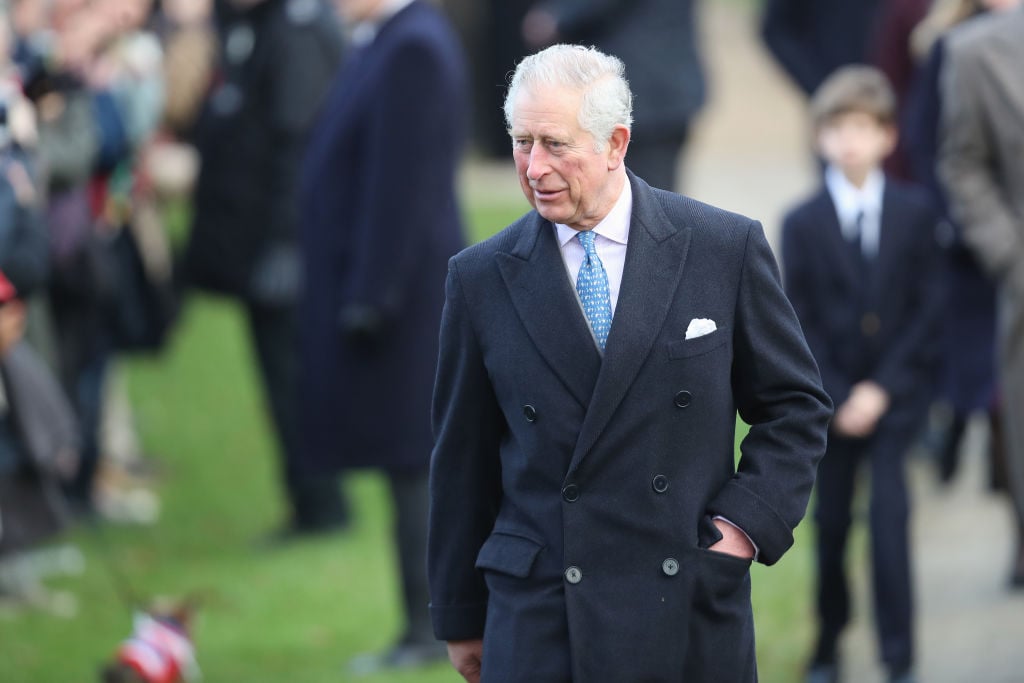 Prince Charles walking outside