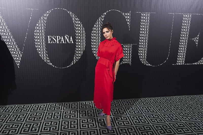 Victoria Beckham attends a dinner in her honor organized by Vogue at the Santo Mauro Hotel on January 18, 2018 in Madrid, Spain. Victoria Beckham attends a dinner in her honor organized by Vogue at the Santo Mauro Hotel on January 18, 2018 in Madrid, Spain.