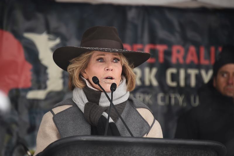 Actor Jane Fonda speaks onstage at the Respect Rally in Park City during the 2018 Sundance Film Festival Actor Jane Fonda speaks onstage at the Respect Rally in Park City during the 2018 Sundance Film Festival