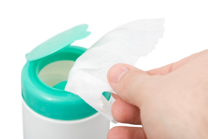 antibacterial wipe container