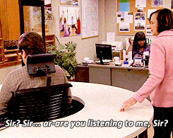 Ron from Parks and Rec ignoring work GIF