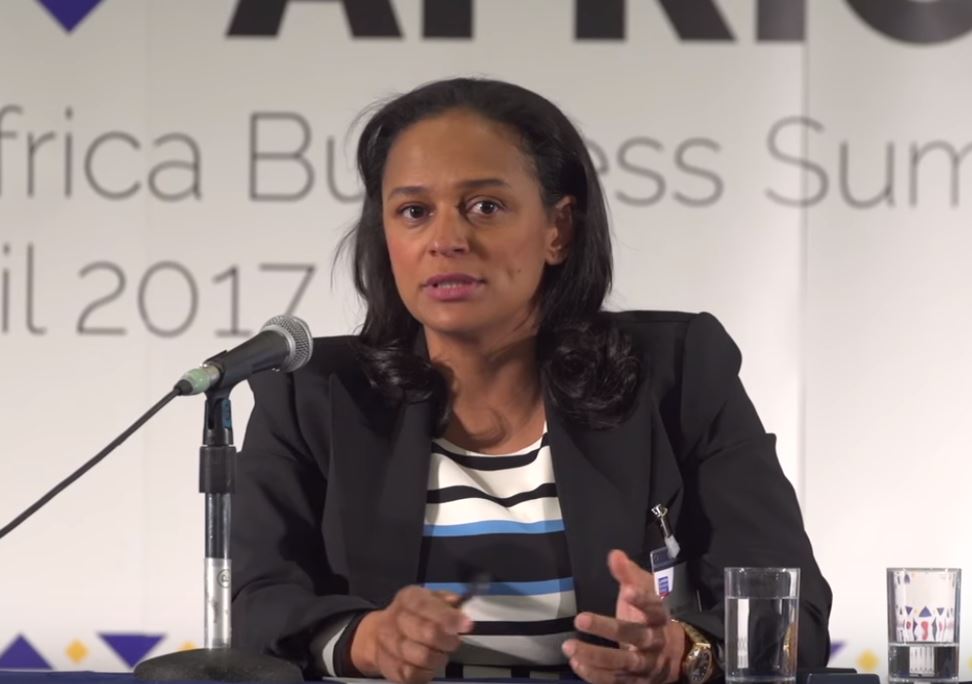 At an African conference, Isabel Dos Santos addresses a crowd.