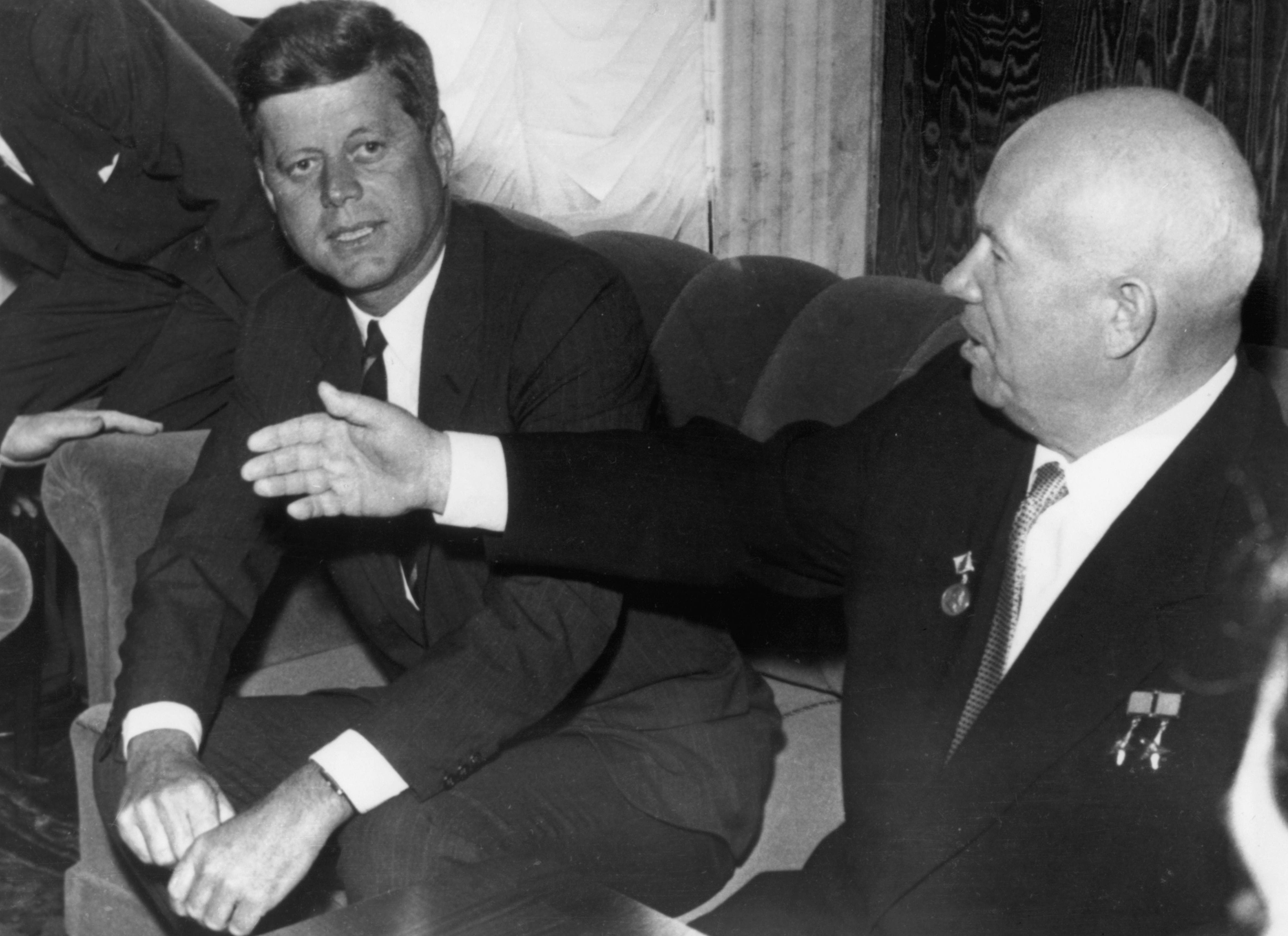 Nikita Khrushchev and John F. Kennedy
