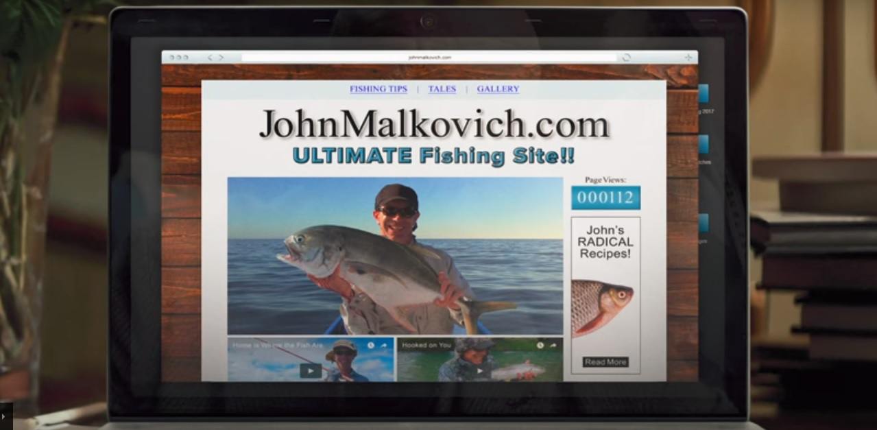 A picture of a website of someone being john malkovich A picture of a website of someone being john malkovich