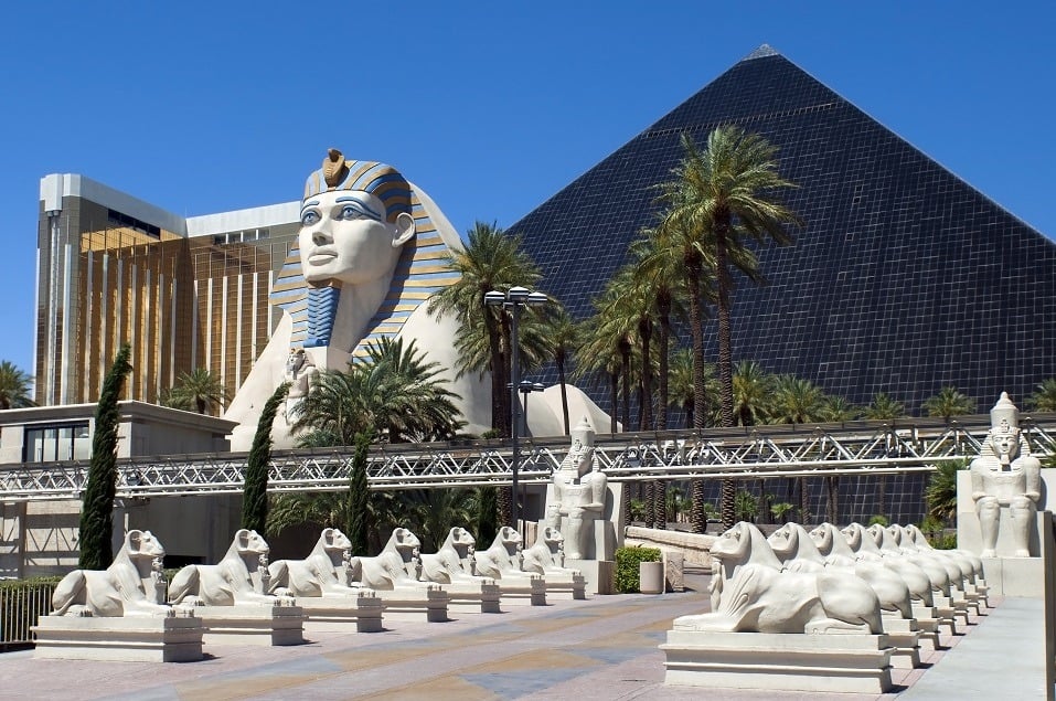 Luxor Hotel and Casino in Las Vegas. Nevada spends a fortune on holiday shopping every year.