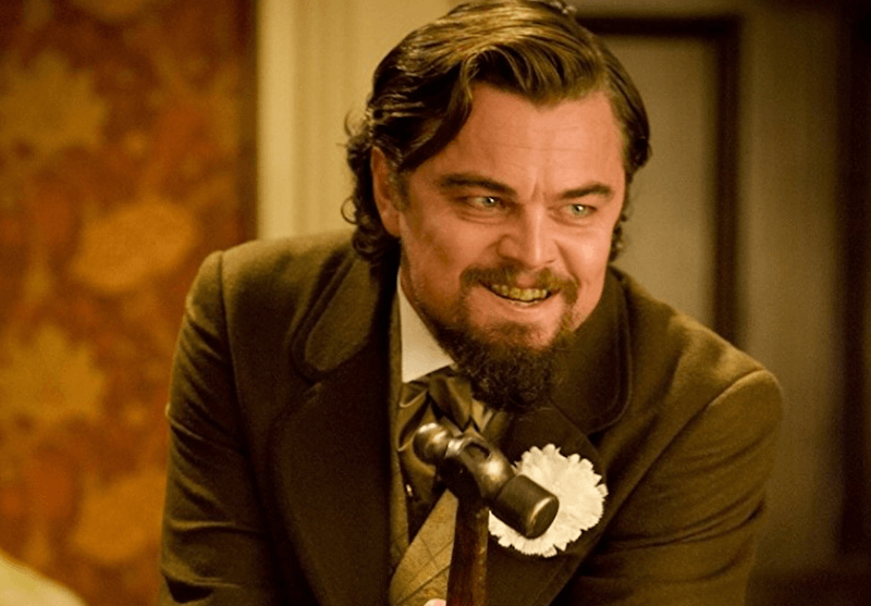 Leonardo DiCaprio holds a hammer and laughs in 'Django Unchained'. Leonardo DiCaprio holds a hammer and laughs in 'Django Unchained'.