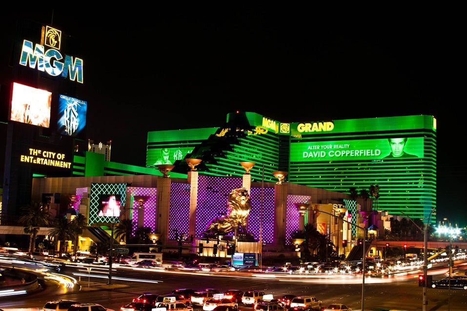 MGM Grand hotel & casino in Las Vegas at night