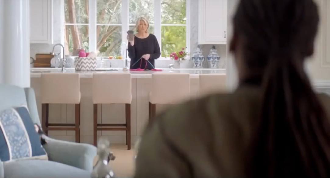 Martha Stewart in a kitchen commercial Martha Stewart in a kitchen commercial