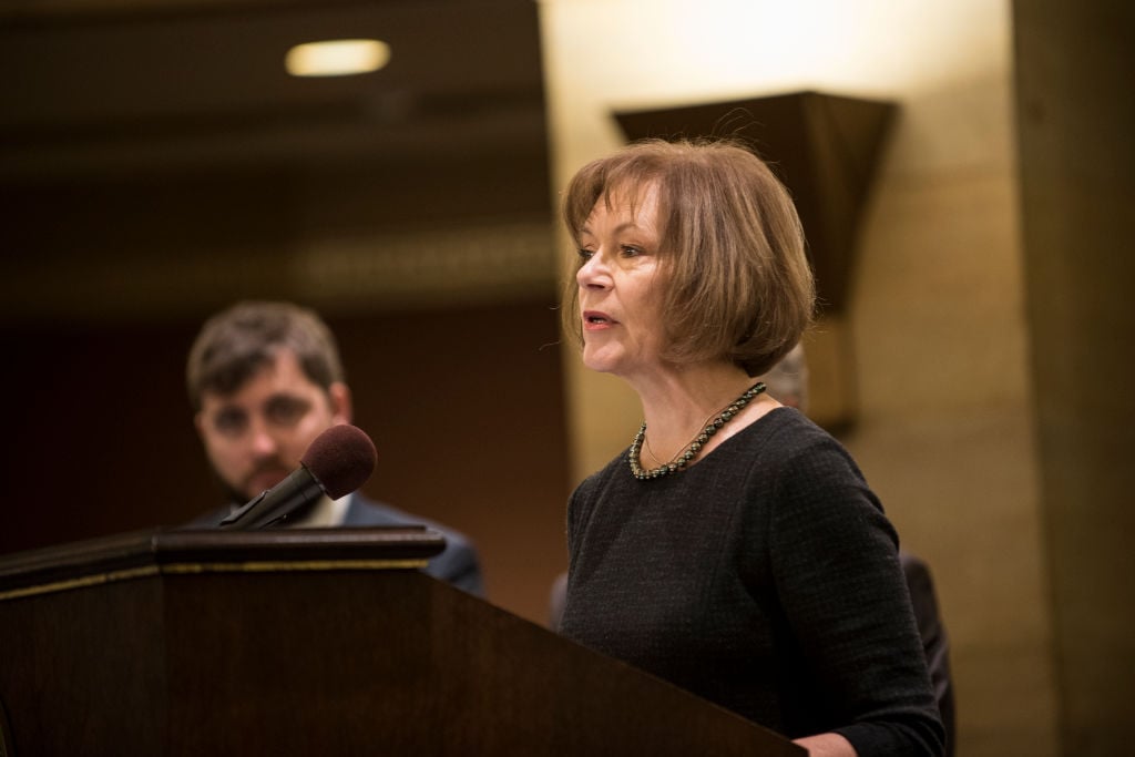 Minnesota Governor Mark Dayton Announces Replacement For Sen. Al Franken Minnesota Lt. Governor Tina Smith fields questions after being named the replacement to Sen. Al Franken by Governor Mark Dayton