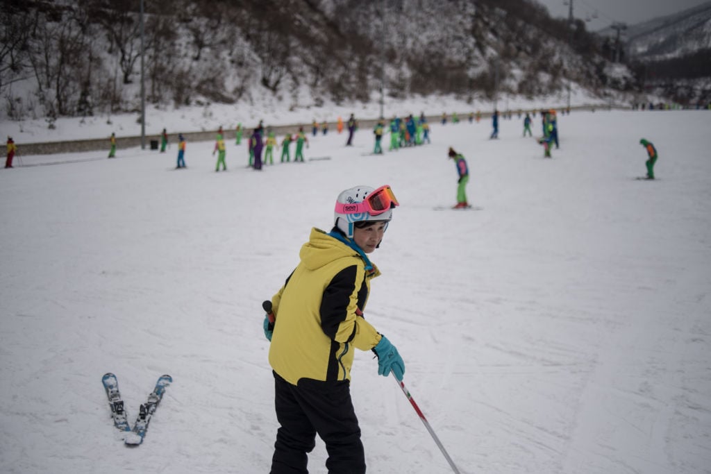 A skier at the Masikryong ski resort