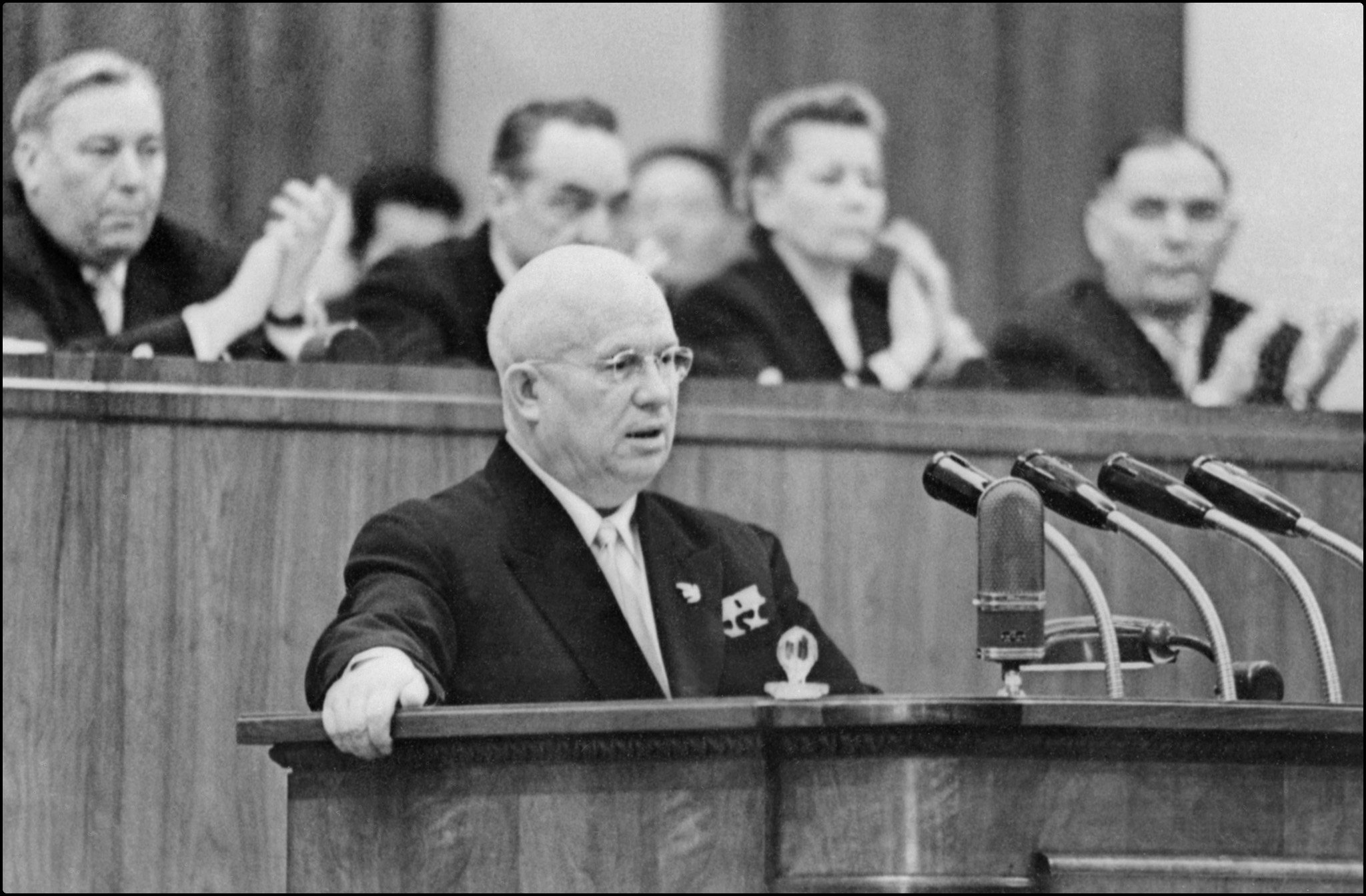Nikita Sergeyevich Khrushchev addresses in February