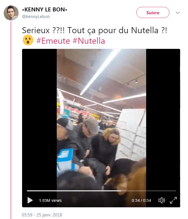 Nutella Riots tweet