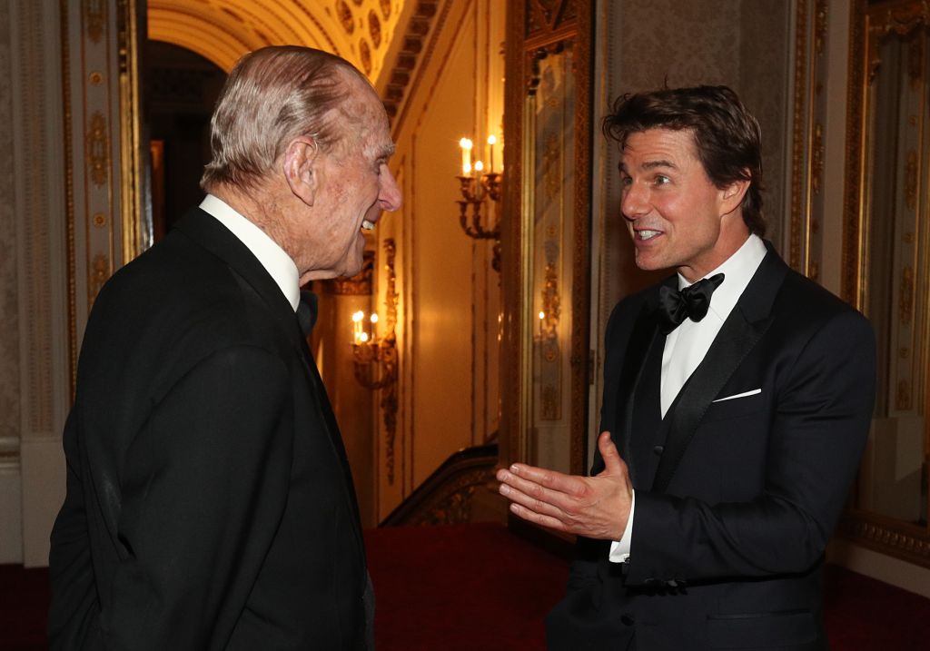 Prince Philip, Duke of Edinburgh and Tom Cruise Prince Philip, Duke of Edinburgh and Tom Cruise meet during a dinner to mark the 75th anniversary of the Outward Bound Trust