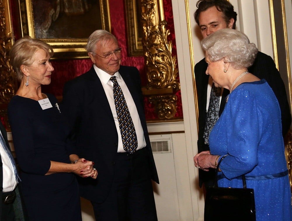 Queen Elizabeth II meets actress Dame Helen Mirren