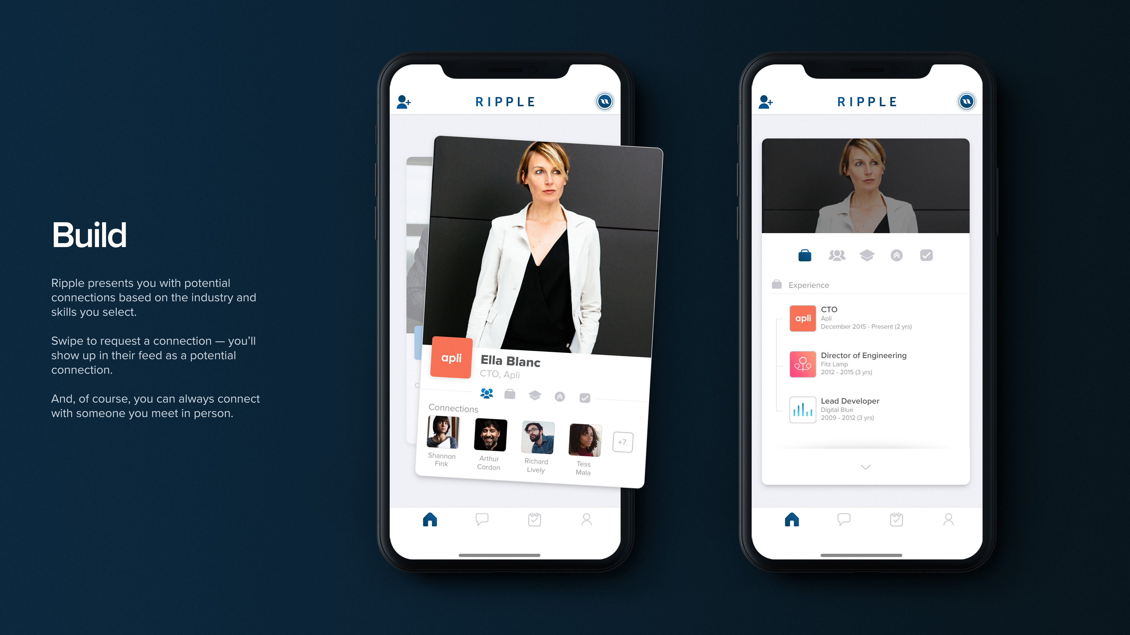 Ripple networking app Main Feed