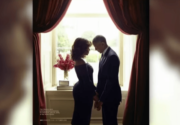 The Obamas posing for Essence photoshoot The Obamas posing for Essence photoshoot