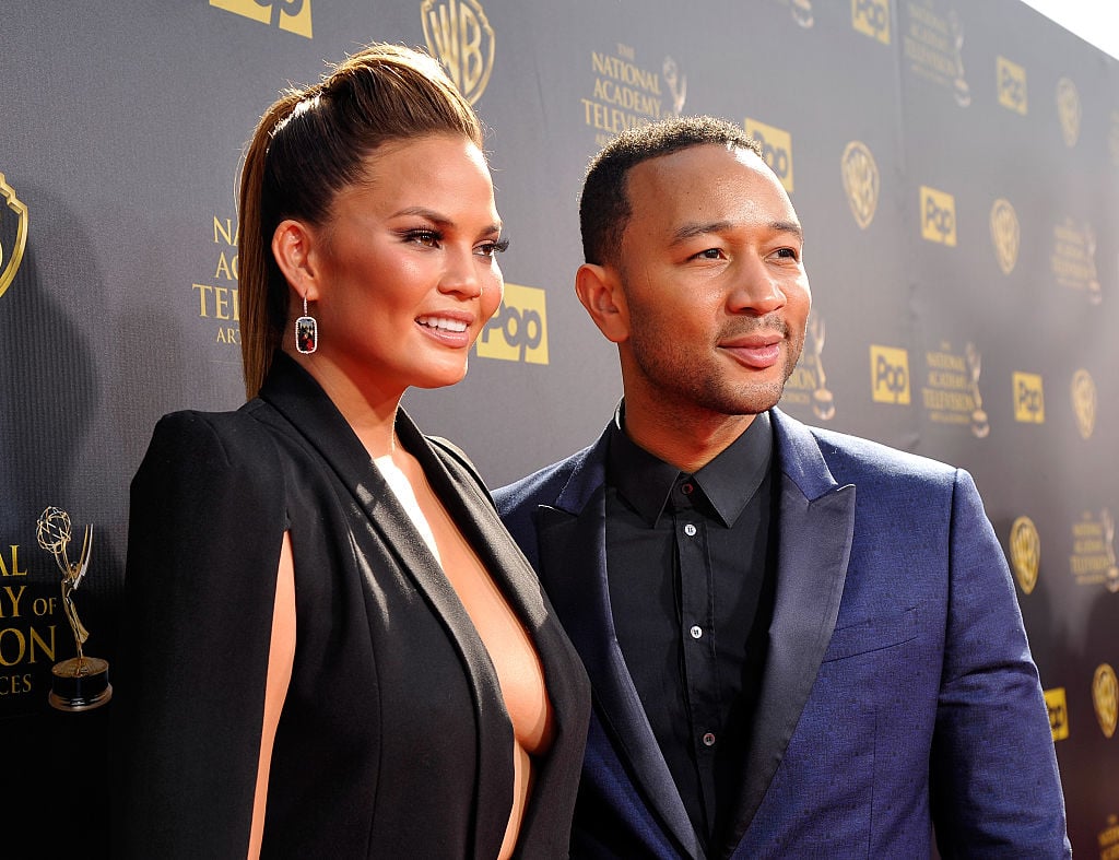 Model Chrissy Teigen and recording artist John Legend attend The 42nd Annual Daytime Emmy Awards Model Chrissy Teigen and recording artist John Legend attend The 42nd Annual Daytime Emmy Awards