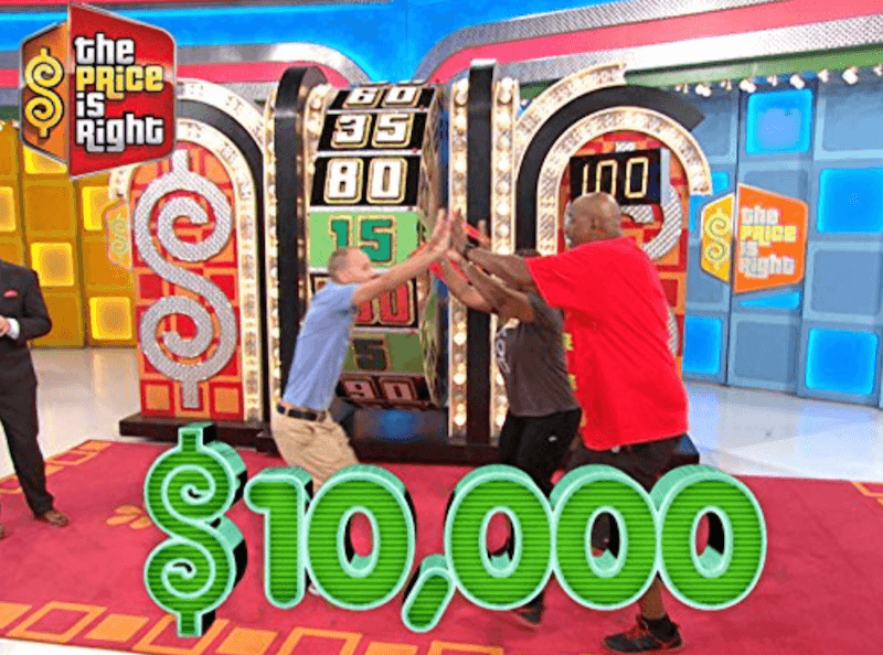 'The Price is Right' contestants celebrating during a game segment. 'The Price is Right' contestants celebrating during a game segment.