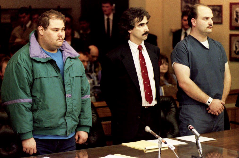 Shawn Eric Eckardt (L), bodyguard of figure skater