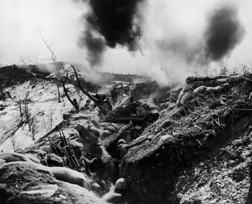 Trench In Korea US Marines in a trench in Korea