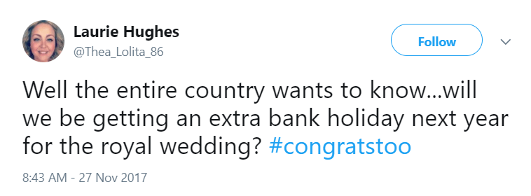 Tweet royal wedding
