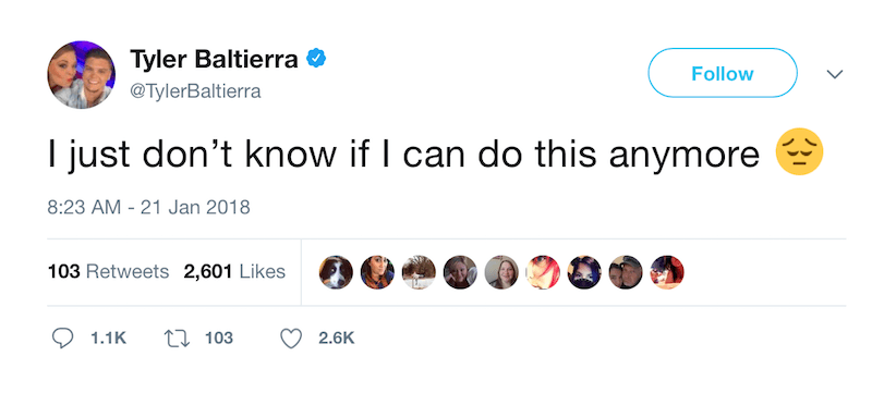 Tyler Baltierra tweet. Tyler Baltierra tweet.