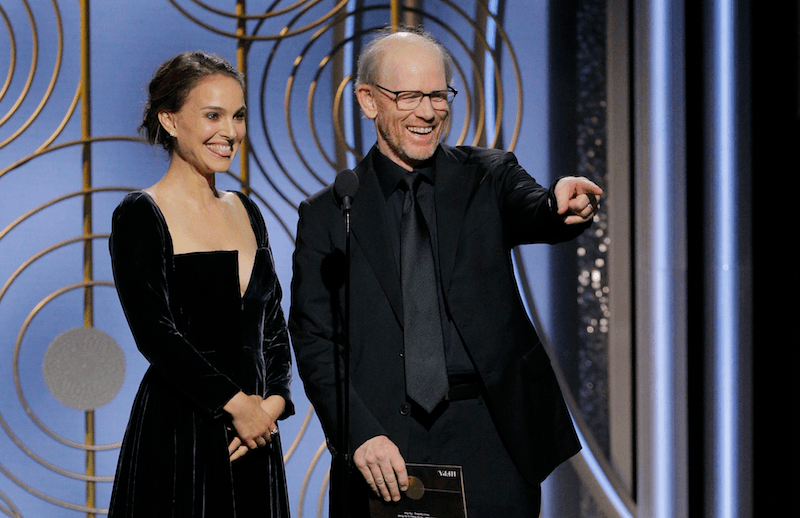 Natalie Portman presents an award at the Golden Globes Natalie Portman presents an award at the Golden Globes